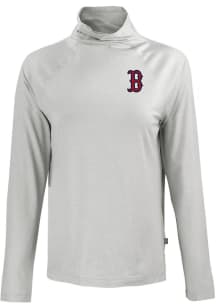 Cutter and Buck Boston Red Sox Womens Charcoal Coastline Eco Funnel Neck Crew Sweatshirt
