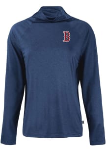 Cutter and Buck Boston Red Sox Womens Navy Blue Coastline Eco Funnel Neck Crew Sweatshirt