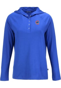 Cutter and Buck Chicago Cubs Womens Blue Coastline Eco Hooded Sweatshirt
