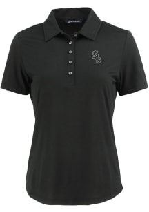 Cutter and Buck Chicago White Sox Womens Black Coastline Eco Short Sleeve Polo Shirt