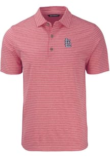Cutter and Buck St Louis Cardinals Mens Red Forge Heather Stripe Short Sleeve Polo