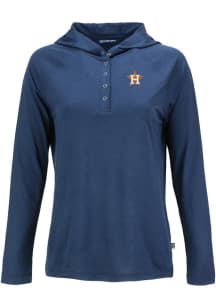 Cutter and Buck Houston Astros Womens Navy Blue Coastline Eco Hooded Sweatshirt