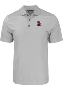 Cutter and Buck St Louis Cardinals Mens Grey Pike Eco Geo Print Short Sleeve Polo