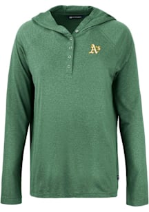 Cutter and Buck Oakland Athletics Womens Green Coastline Eco Hooded Sweatshirt