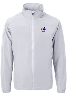 Cutter and Buck Montreal Expos Mens Grey Cooperstown Charter Eco Light Weight Jacket