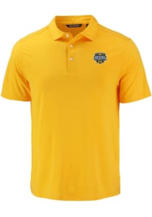 Cutter and Buck Michigan Wolverines Mens Gold 2023 CFP Champs Coastline Eco Short Sleeve Polo