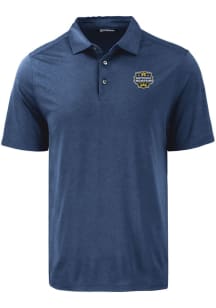 Cutter and Buck Michigan Wolverines Mens Navy Blue 2023 CFP Champs Coastline Eco Short Sleeve Po..