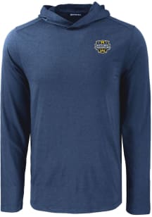 Cutter and Buck Michigan Wolverines Mens Navy Blue 2023 CFP Champs Coastline Eco Long Sleeve Hoo..