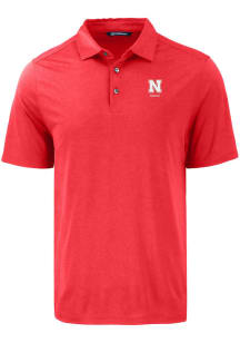 Mens Nebraska Cornhuskers Red Cutter and Buck Alumni Coastline Eco Short Sleeve Polo Shirt