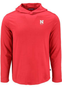 Mens Nebraska Cornhuskers Red Cutter and Buck Alumni Coastline Eco Hooded Sweatshirt