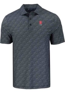 Cutter and Buck NC State Wolfpack Mens Black Alumni Pike Pebble Short Sleeve Polo