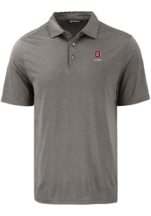 Mens Ohio State Buckeyes Grey Cutter and Buck Alumni Coastline Eco Short Sleeve Polo Shirt