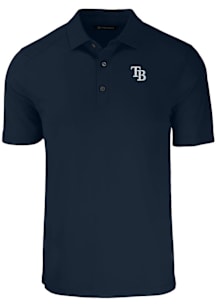 Cutter and Buck Tampa Bay Rays Mens Navy Blue Forge Recycled Short Sleeve Polo