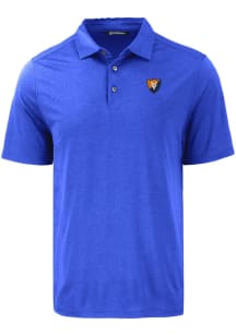 Mens Illinois Fighting Illini Blue Cutter and Buck Vault Coastline Eco Short Sleeve Polo Shirt