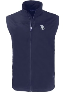 Cutter and Buck Tampa Bay Rays Mens Navy Blue Charter Sleeveless Jacket