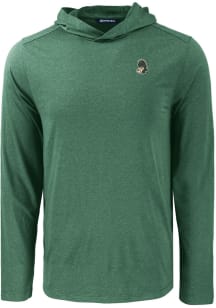 Cutter and Buck Michigan State Spartans Mens Green Vault Coastline Eco Long Sleeve Hoodie