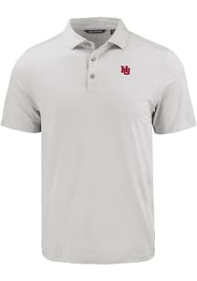 Mens Nebraska Cornhuskers Charcoal Cutter and Buck Vault Coastline Eco Short Sleeve Polo Shirt