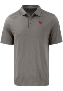 Mens Nebraska Cornhuskers Grey Cutter and Buck Vault Coastline Eco Short Sleeve Polo Shirt