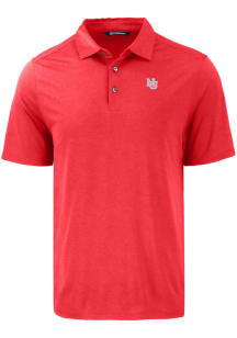 Mens Nebraska Cornhuskers Red Cutter and Buck Vault Coastline Eco Short Sleeve Polo Shirt