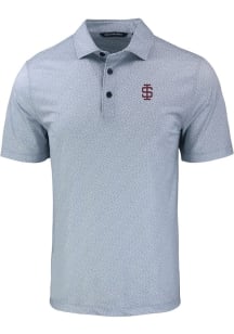 Cutter and Buck Southern Illinois Salukis Mens Grey Vault Pike Pebble Short Sleeve Polo