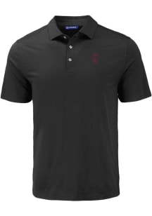 Cutter and Buck Southern Illinois Salukis Mens Black Vault Coastline Eco Short Sleeve Polo