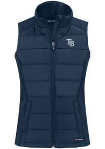Cutter and Buck Tampa Bay Rays Womens Navy Blue Evoke Vest