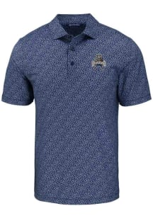 Cutter and Buck Utah State Aggies Mens Navy Blue Vault Pike Pebble Short Sleeve Polo