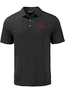 Cutter and Buck Utah Utes Mens Black Vault Coastline Eco Short Sleeve Polo