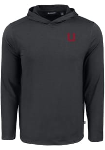 Cutter and Buck Utah Utes Mens Black Vault Coastline Eco Long Sleeve Hoodie