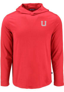 Cutter and Buck Utah Utes Mens Red Vault Coastline Eco Long Sleeve Hoodie