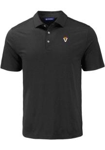 Cutter and Buck Virginia Tech Hokies Mens Black Vault Coastline Eco Short Sleeve Polo