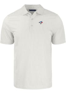 Cutter and Buck Toronto Blue Jays Big and Tall White Pike Symmetry Big and Tall Golf Shirt