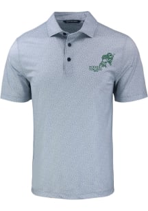Cutter and Buck North Dakota State Bison Mens Grey Vintage Pike Pebble Short Sleeve Polo