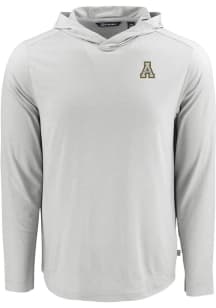 Cutter and Buck Appalachian State Mountaineers Mens Grey Coastline Eco Long Sleeve Hoodie