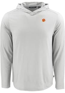 Cutter and Buck Clemson Tigers Mens Grey Coastline Eco Long Sleeve Hoodie