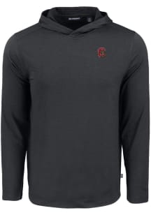 Cutter and Buck Cornell Big Red Mens Black Coastline Eco Long Sleeve Hoodie