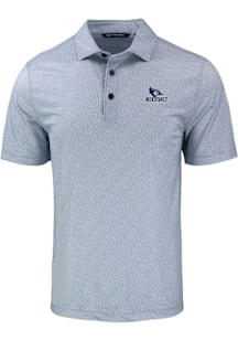 Cutter and Buck Creighton Bluejays Mens Grey Pike Pebble Short Sleeve Polo