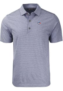 Cutter and Buck Toronto Blue Jays Mens Navy Blue Forge Heather Stripe Short Sleeve Polo