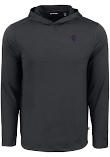 Cutter and Buck DePaul Blue Demons Mens Black Coastline Eco Long Sleeve Hoodie
