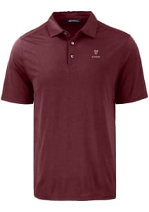 Cutter and Buck Harvard Crimson Mens Maroon Coastline Eco Short Sleeve Polo