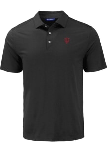 Mens Indiana Hoosiers Black Cutter and Buck Coastline Eco Short Sleeve Polo Shirt