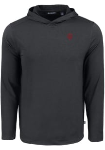 Mens Indiana Hoosiers Black Cutter and Buck Coastline Eco Hooded Sweatshirt