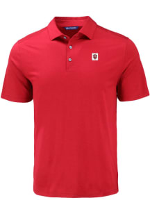 Cutter and Buck Indiana Hoosiers Mens Red Block Logo Coastline Eco Short Sleeve Polo