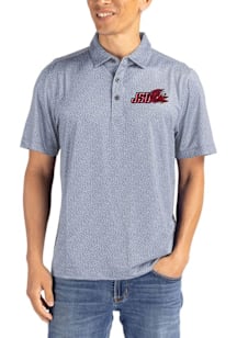 Cutter and Buck Jacksonville State Gamecocks Mens Grey Pike Pebble Short Sleeve Polo