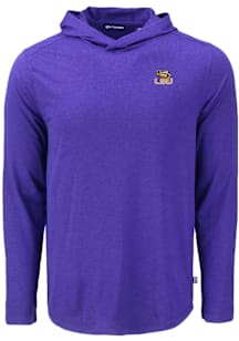 Cutter and Buck LSU Tigers Mens Purple Coastline Eco Long Sleeve Hoodie