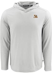 Cutter and Buck LSU Tigers Mens Grey Coastline Eco Long Sleeve Hoodie