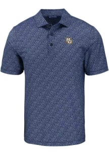Cutter and Buck Marquette Golden Eagles Mens Navy Blue Pike Pebble Short Sleeve Polo