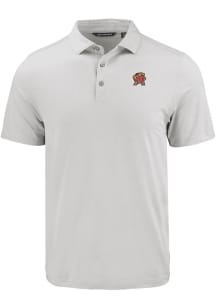 Mens Maryland Terrapins Charcoal Cutter and Buck Coastline Eco Short Sleeve Polo Shirt