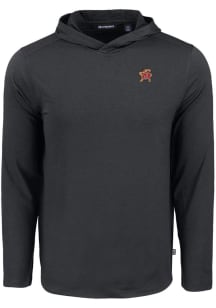 Mens Maryland Terrapins Black Cutter and Buck Coastline Eco Hooded Sweatshirt