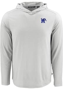 Cutter and Buck Memphis Tigers Mens Grey Coastline Eco Long Sleeve Hoodie